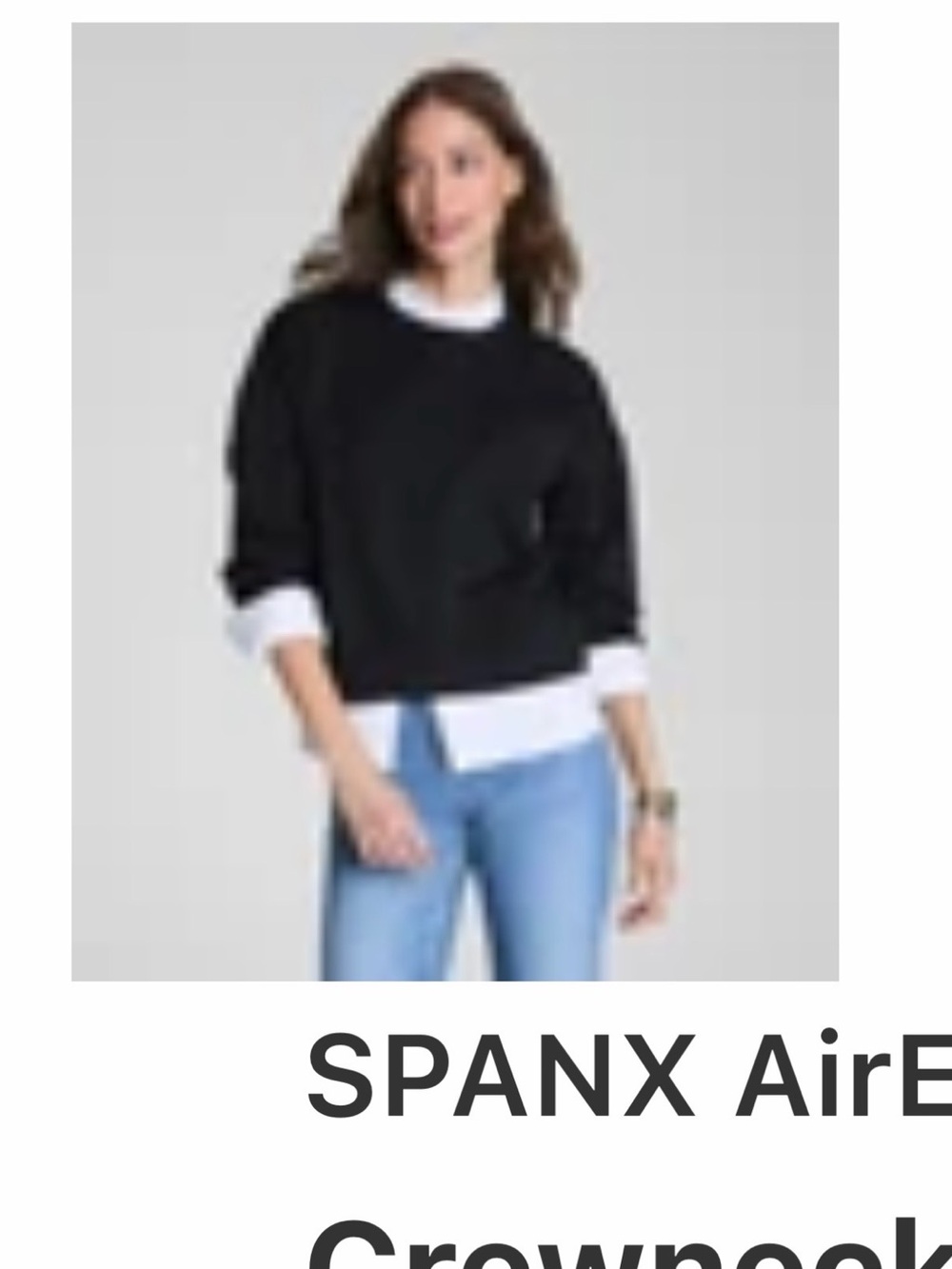 Like new! SPANX Black Air Essentials Crewneck Sweatshirt, Size small